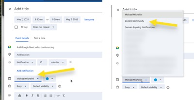 Adding an event to shared Google Calendar