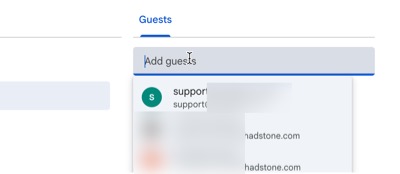 Inviting participants to Google Calendar event