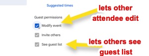 Setting privacy options in Google Calendar event