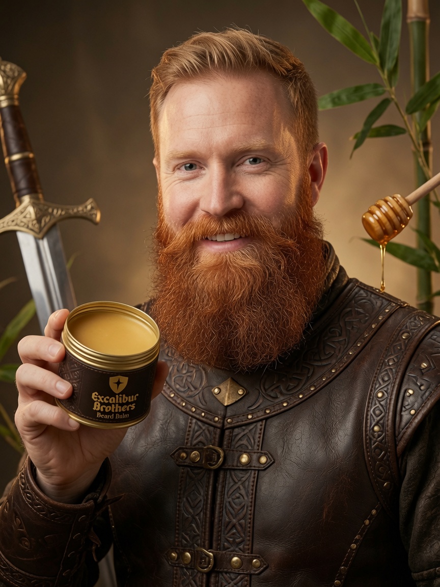 BillyBeard ambassador using Excalibur Brothers beard wax