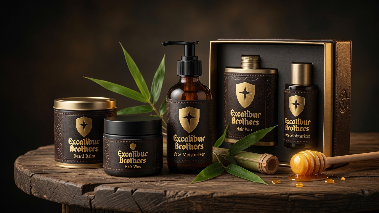 Excalibur Brothers men's care product line concept